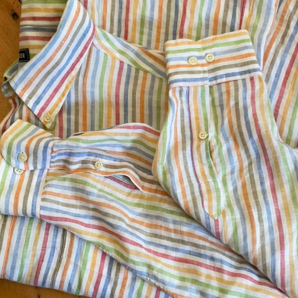 LINEN BLEND BUTTON DOWN SHIRT - Picture 9 of 12